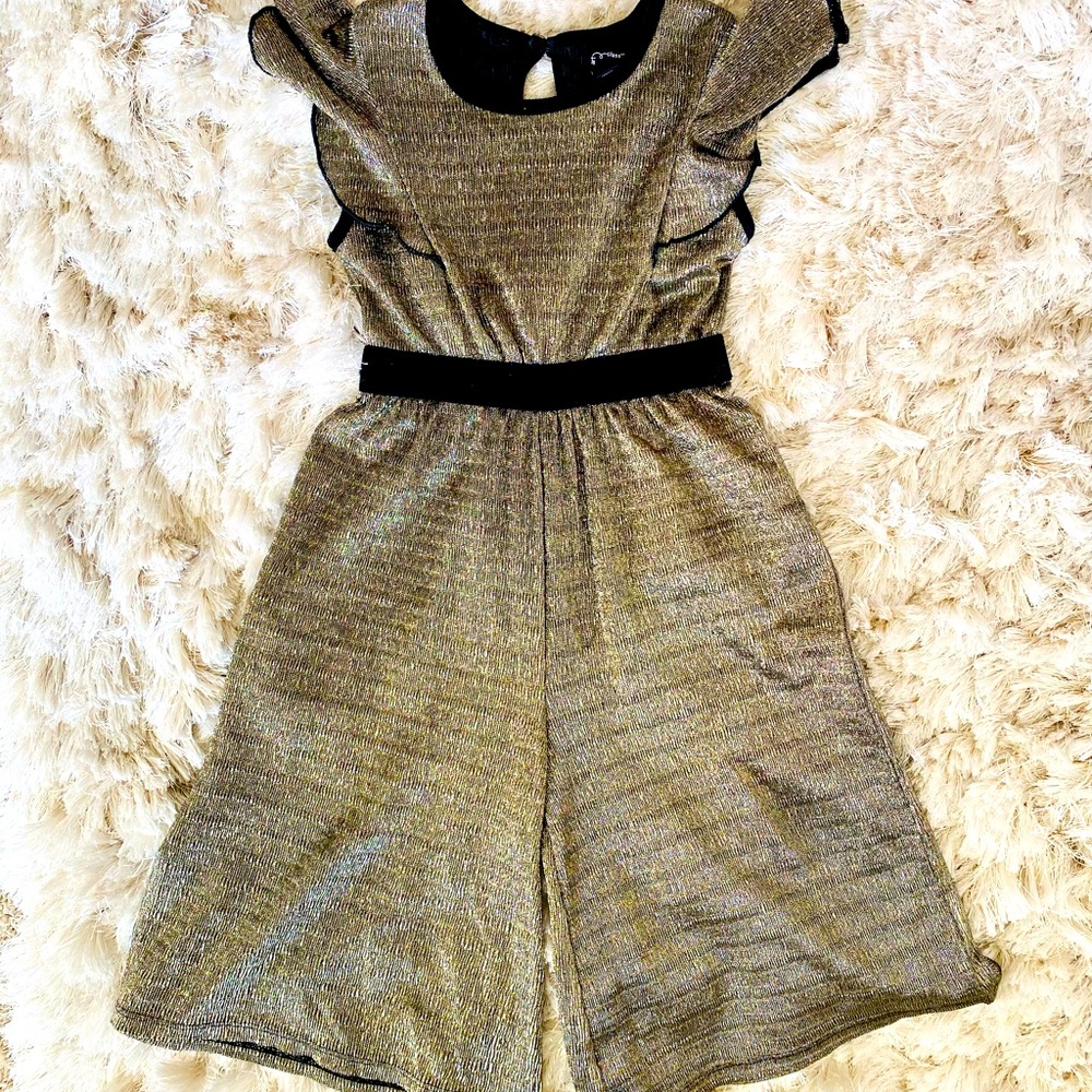 Metallic Pant-Style Gold & Black Metallic Dress